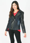 เสื้อแจ็กเก็ตหนังเดนิม - Denim Biker Jacket