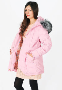 เสื้อโค้ทดาวน์กันหนาว แบบอุ่นติดลบ - Puffer Down Coat Parka With Fur Hood