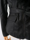 เสื้อแจ็กเก็ตหนังเข้ารูป - Rider PU Belted Biker Jacket